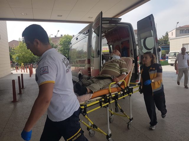 Tarlaya giren TIR'ın sürücüsü yaralandı