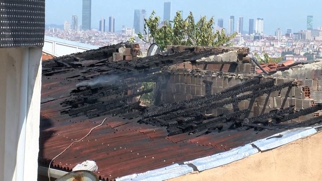 Gaziosmanpaşa'da çatı yangını; 200 güvercin öldü