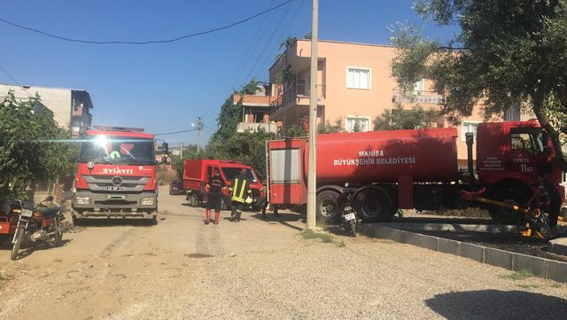 Ahırda çıkan yangın makilik alan ve tarım arazilerine sıçradı
