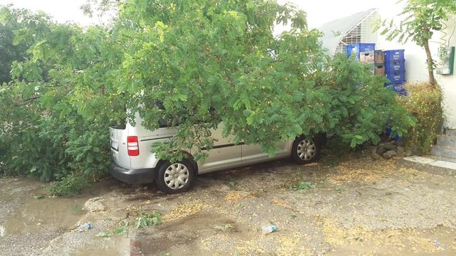 Gelibolu'da sağanak, dolu ve rüzgar yaşamı olumsuz etkiledi