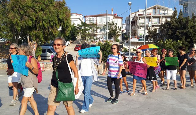 Datça'da kadın cinayetlerine tepki