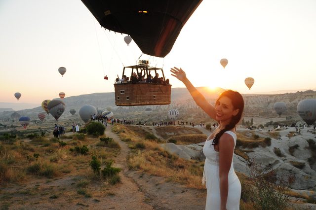 Balona binmekten korkanlar için maket balon