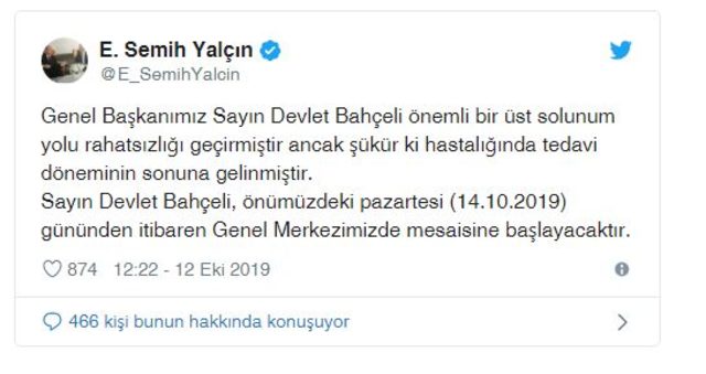 MHP’den ‘Bahçeli’ açıklaması MHP’den ‘Bahçeli’ açıklaması
