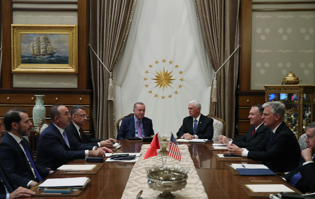 Erdoğan, ABD Başkan Yardımcısı Pence ile bir araya geldi (3)