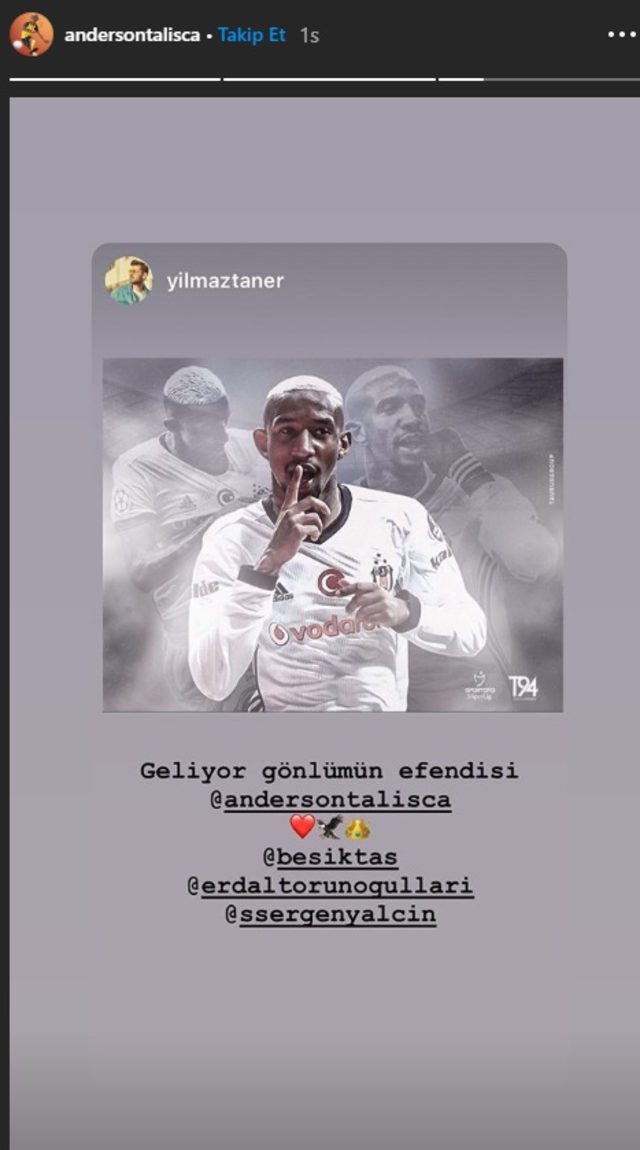 Talisca'dan Beşiktaşlıları heyecanlandıran paylaşım!