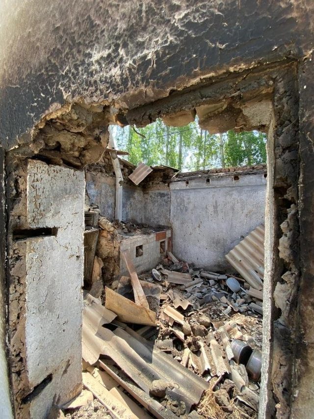 With many of the properties, the roofs had collapsed