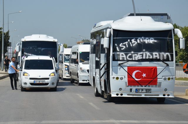 Servis sürücülerinden çocuk istismarlarına tepki konvoyu