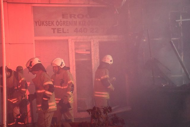 Öğrenci yurdunda korkutan yangın